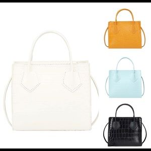 Croc Embossed Satchel Bag